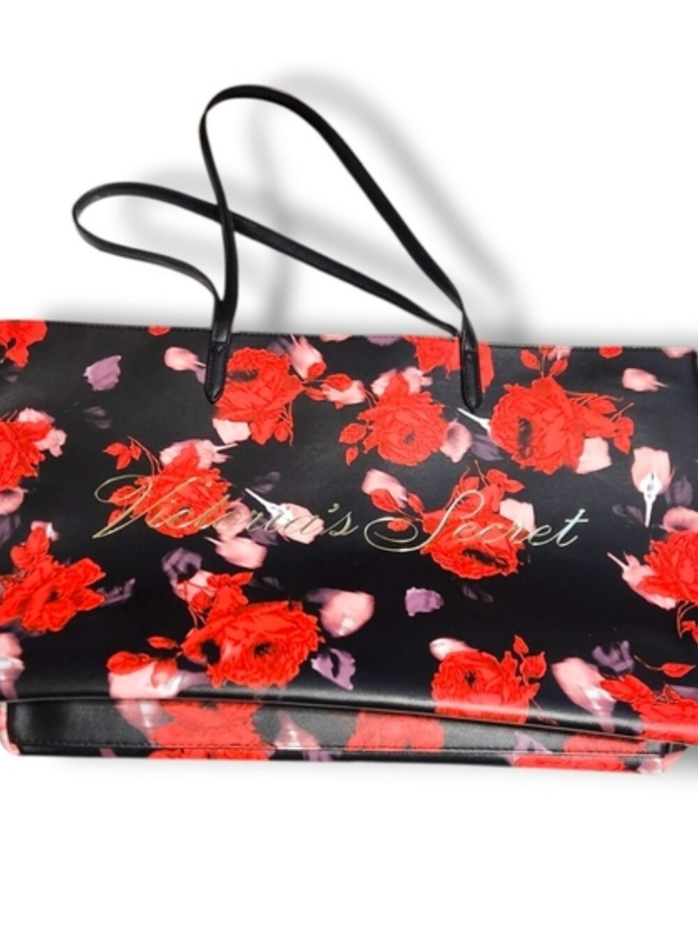 Victoria's Secret- Red & Black Floral Tote